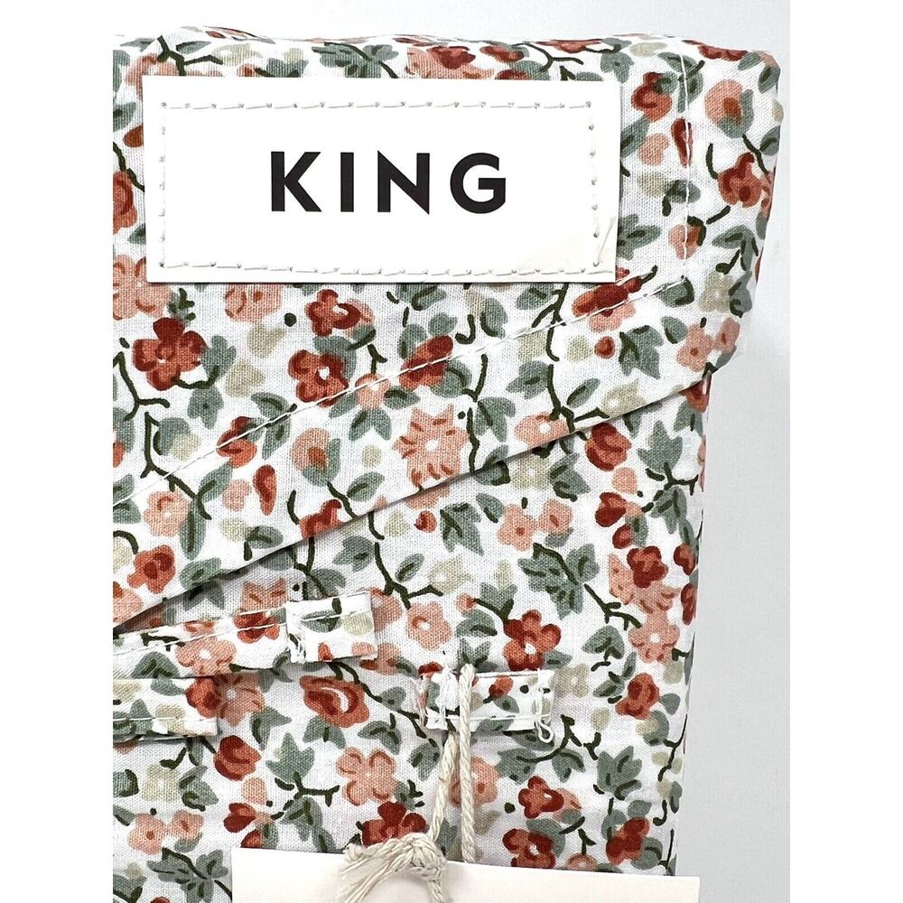 Laura Ashley Percale Cotton King Sheet Set Autumn Fall Colors Orange Emogene